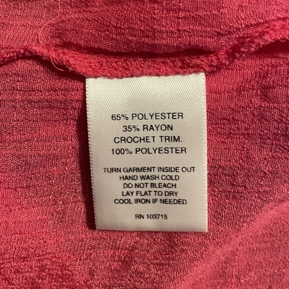 VALERIE STEVENS Women's Pink Crochet Paisley Lace Boho Bell Sleeve Top XL - Picture 10 of 14